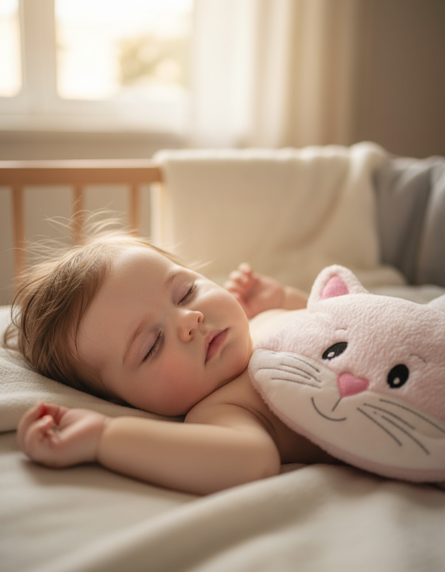 Kind mit Körnerkissen