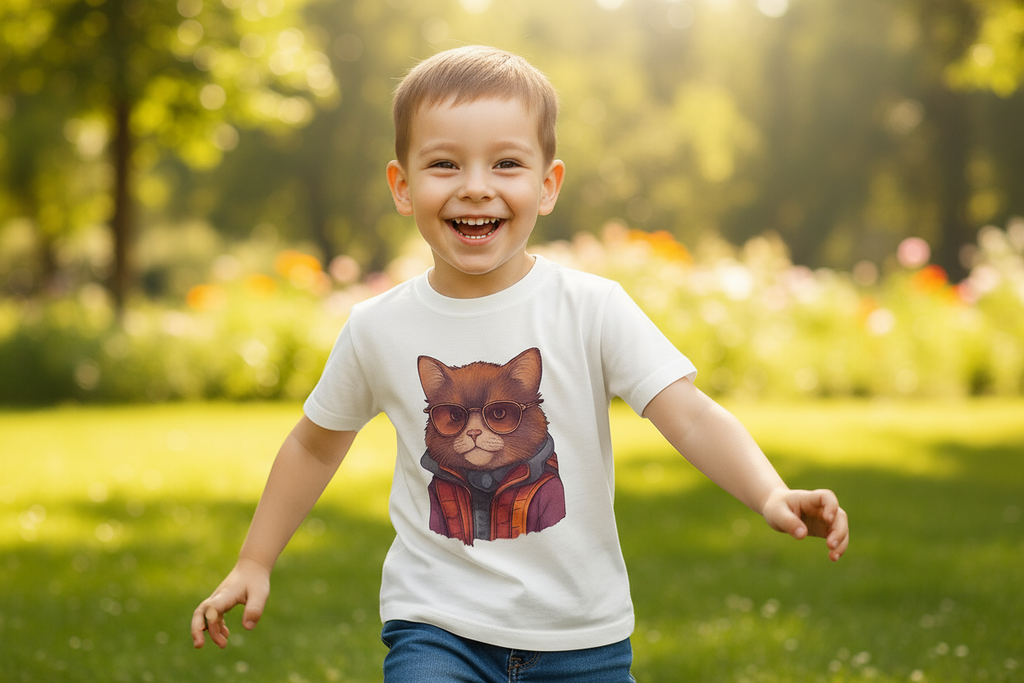 Kind mit Katzen T-Shirt