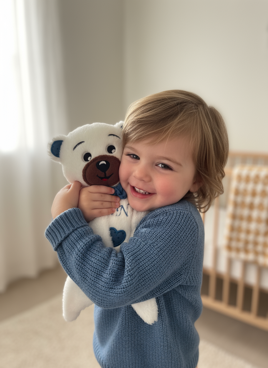 Kind umarmt Teddybär