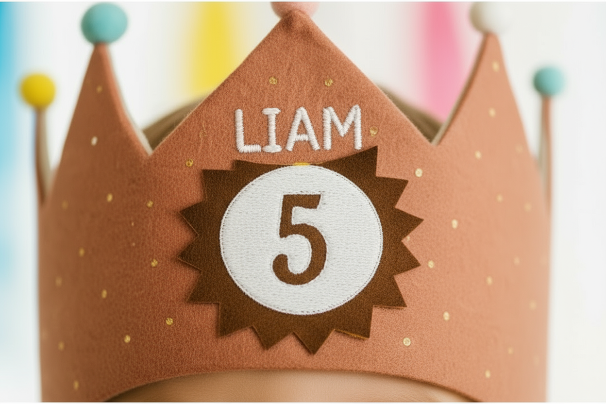 Nahaufnahme Namen und Zahl Bestickung